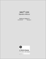 GE MAC 1200 Interpretive Resting EKG 2014042-001 GE MAC 1200 Operations Manual