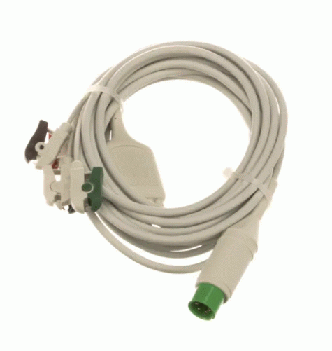 9293-050-60 Welch Allyn ECG Cable 3-Wire, AHA Clip Mortara Surveyor Patient Monitor