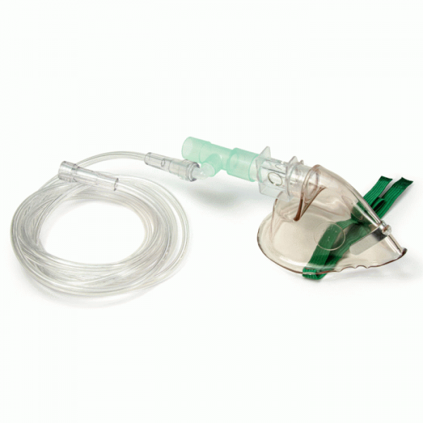 8000-0762 Zoll Oxygen Mask ETCO2 Monitoring CAPNO2 Elongated Style Pediatric Adjustable Head Strap 