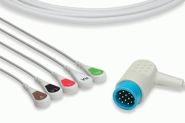C2527S0-11110-000066 Compatible Direct Connect ECG Cable 5 Leads, Snap Physio Control Lifepak 12, Lifepak 15, Lifepak 20