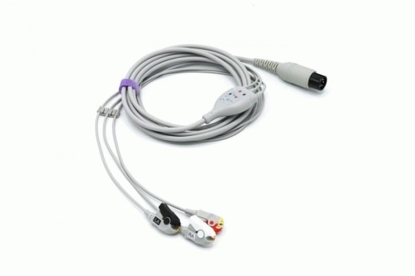 183124219004 Compatible AAMI 6 Pin Cable 3 Leads Grabber Criticare ECG EKG