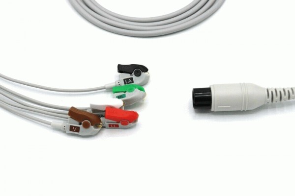  Compatible Welch Allyn ECG EKG Cable 6 Pin 5 Leads Grabber Various ECG EKG