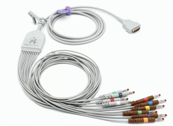 2104727-001 Compatible GE Healthcare Marquette Direct Connect EKG Cable 12 Leads (4mm Banana) MAC 1200