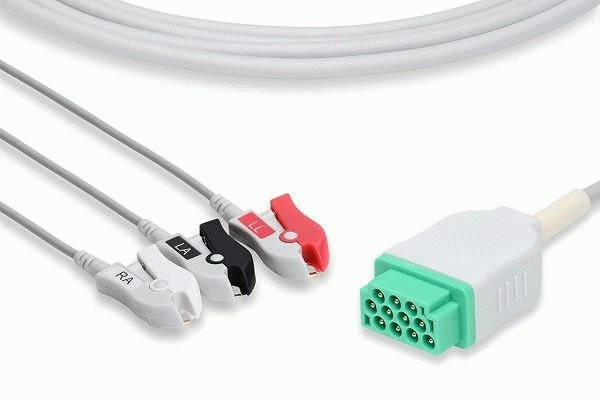 C2386P0 / 2021141-001 Compatible GE Healthcare Marquette Direct-Connect ECG Cable 3 Lead Pinch / Grabber 