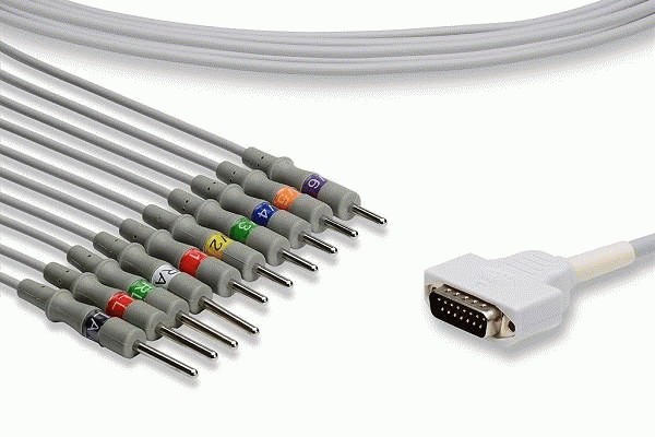 K10-MQ-N0 Compatible GE Healthcare Marquette Direct Connect EKG Cable 12 Leads, Needle MAC 1200