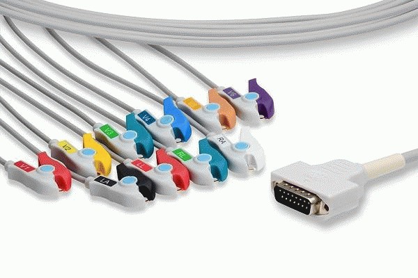 K10-MQ-P0 Compatible GE Healthcare Marquette Direct Connect EKG Cable 12 Leads, Pinch/Grabber MAC 1200