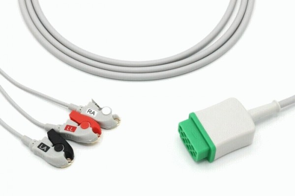 2001292001/2021141001 Compatible GE Marquette ECG EKG Cable 11 pin 3 Leads Grabber 