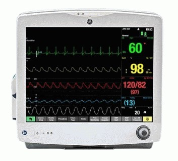  GE B650 Patient Monitor 3 lead ECG, SpO2 & NIBP 