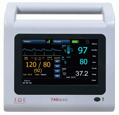 01-02-1001 Zoe Medical 740 Select Monitor NIBP SpO2 