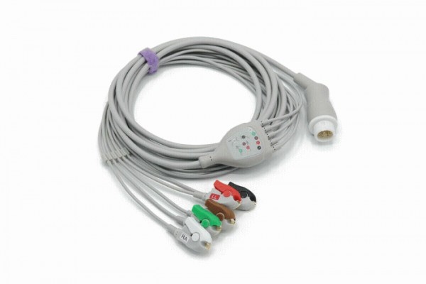  Philips ECG Cable 12 Pin 5 Leads Grabber 