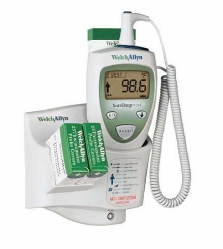  Welch Allyn SureTemp Plus 690 Electronic Thermometer Oral Probe and Wall Mount 