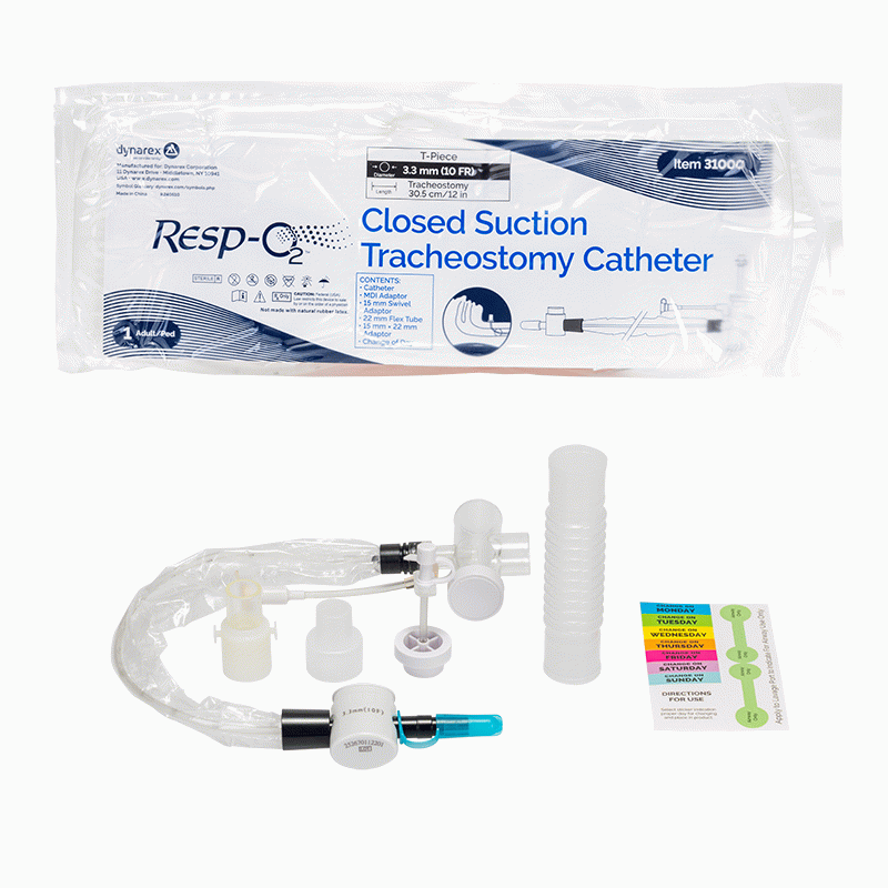 Dynarex Closed Suction Tracheal Catheter with T-Piece, 10 Fr 31000 ...