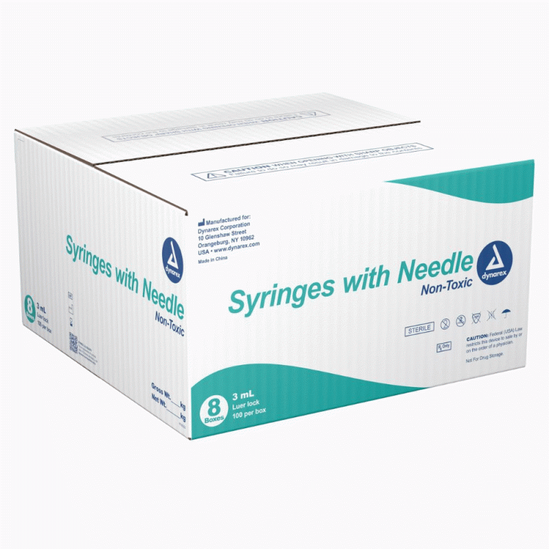 6995 Dynarex Syringe Non Safety with Needle Luer Lock 20G, 1in Needle 