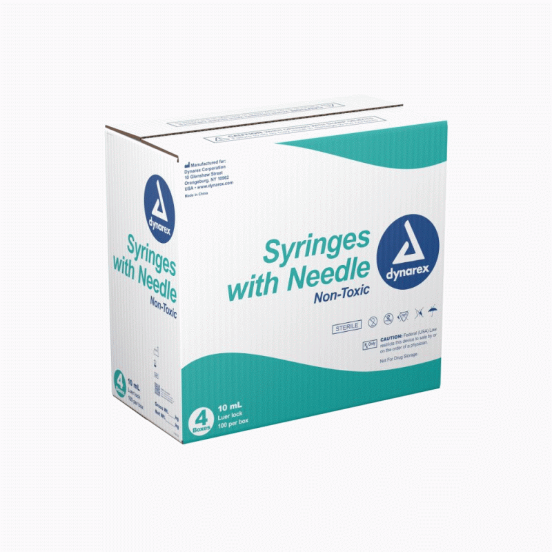 7014 Dynarex Syringe Non Safety with Needle Luer Lock 22G, 1in Needle 