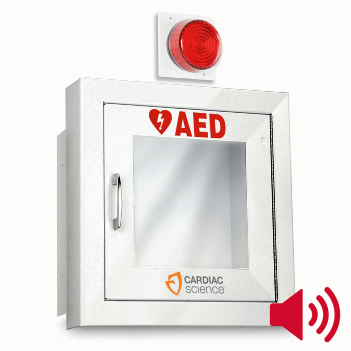 Zoll AED Wall with Alarm & Strobe Light, Semi Recessed 5000395