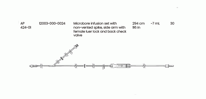 Eitan Medical Microbore infusion set with non-vented spike