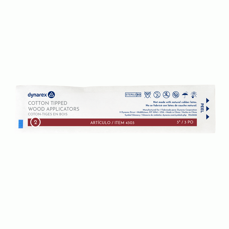 4303 Dynarex Cotton Tipped Wood Applicators  