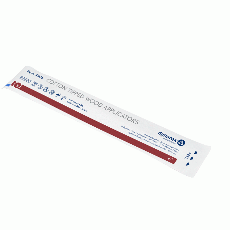 4305 Dynarex Cotton Tipped Wood Applicators  