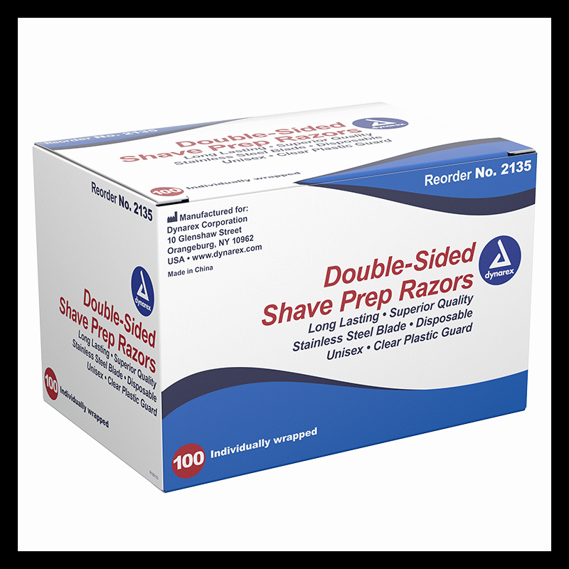2135 Dynarex Double Sided Shave Prep Razors  