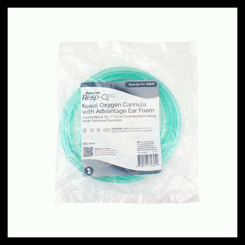 33175 Dynarex Nasal Oxygen Cannula Cushion Tip, Advantage Ear Foam 