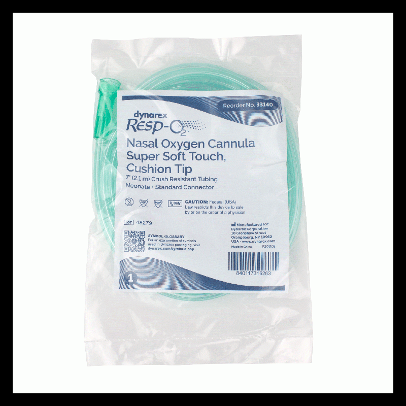 33147 Dynarex Nasal Oxygen Cannula Super Soft-Touch Cushion Tip 