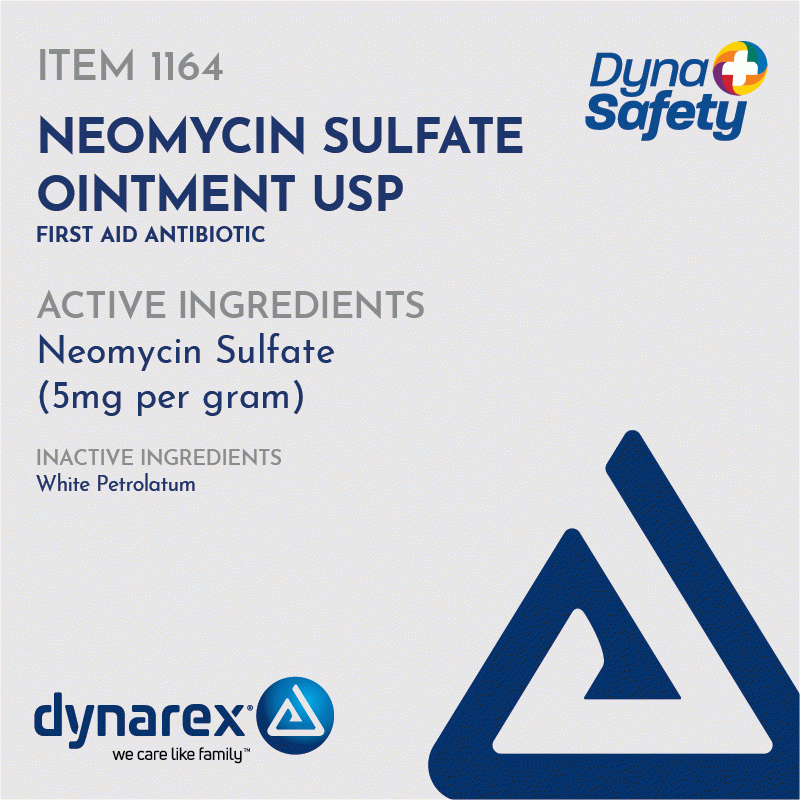1164UB-10 Dynarex Neomycin Sulfate Ointment USP 0.9g  