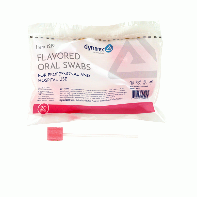 1219 Dynarex Oral Swabsticks Dentrifice 
