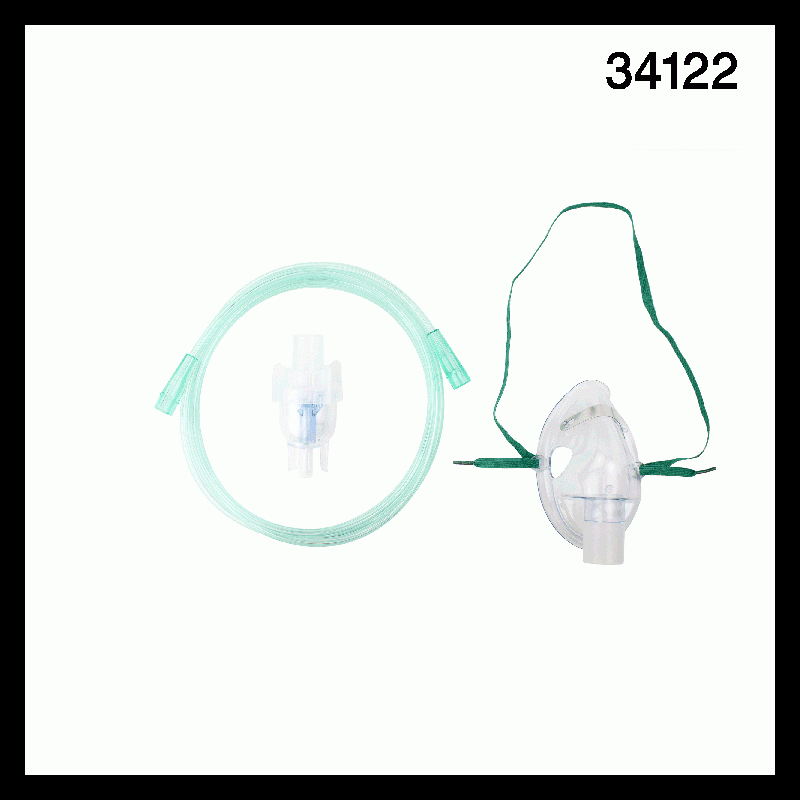 34122 Dynarex Small Volume Nebulizer 6cc Cup Aerosol Elongated Mask, Standard Connector 