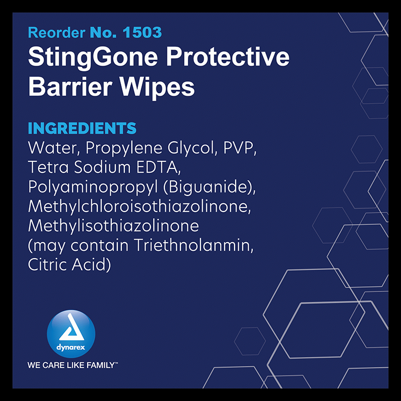 1503 Dynarex StingGone Protective Barrier Wipes  