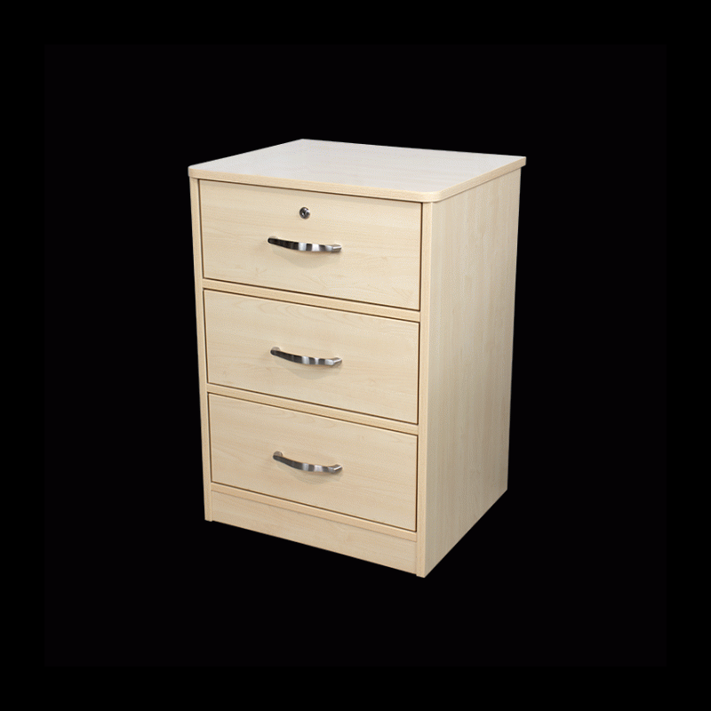 12502-OA Dynarex Three Drawer Nightstand  