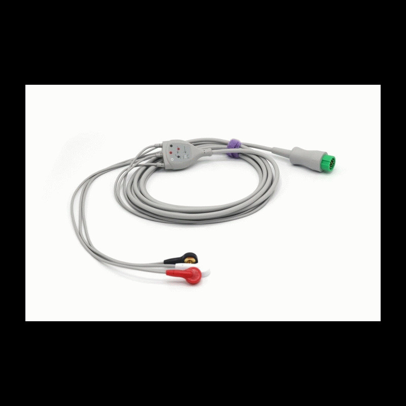Mindray Compatible ECG Cable 12 Pin 3 Leads Snap Passport 12 Mindray Compatible ECG Cable 12 Pin 3 Leads Snap Passport 12