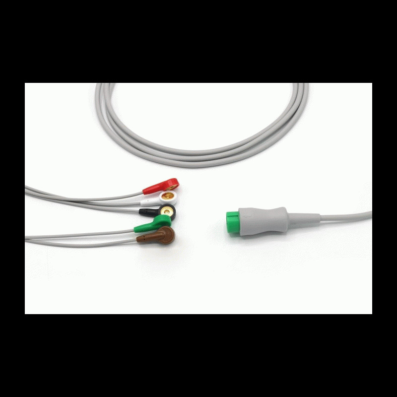  Mindray Compatible ECG Cable 12 Pin 5 Leads Snap Passport 12, Beneview, DPM, Monitors & MPM Modules