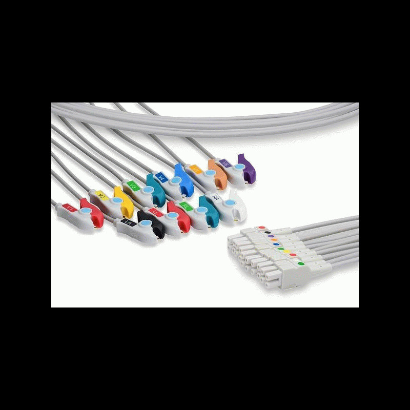 LQB10-LP0 GE Compatible Healthcare Marquette EKG Leadwire 10 Leads Pinch Grabber 