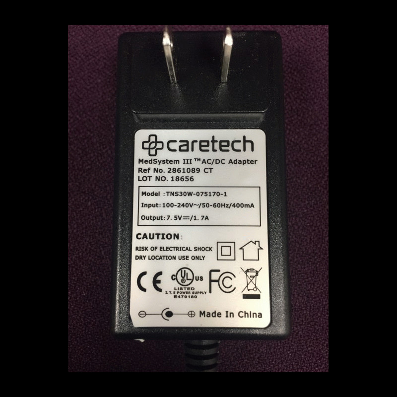 TNS30W-075170-1 / 2861089 Caretech AC Adapter  Medsystem III 2860 2863 2865