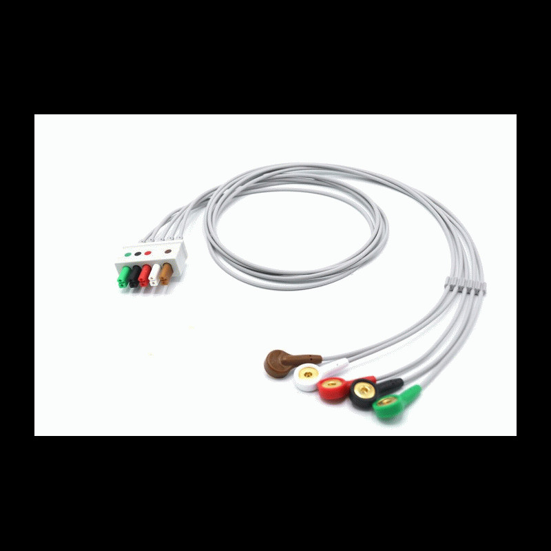  Mindray Compatible Leadwires 5 Lead Snap ECG Cable AHA  Datascope, Passport