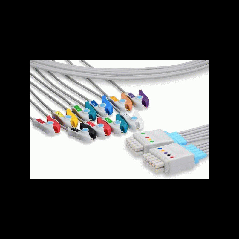 LQ10-LP0 GE Compatible Marquette EKG Leadwire 10 leads Pinch Grabber MAC 1200
