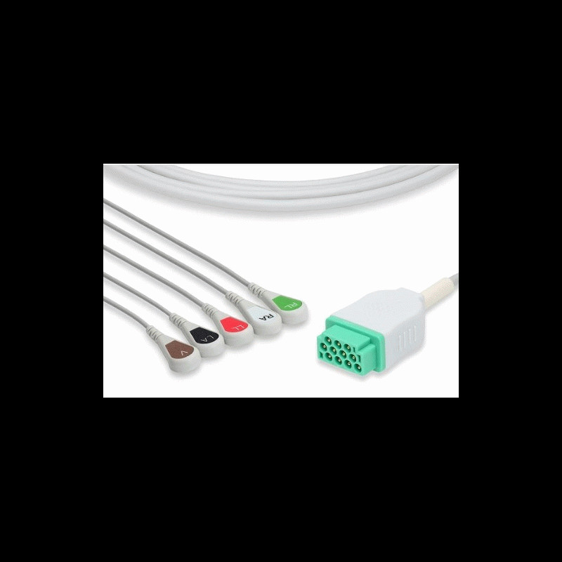 C2586S0 / CBM-05NA-10AS-0001 GE Compatible Marquette Direct-Connect ECG Cable 5 Leads Snap C2586S0 / CBM-05NA-10AS-0001 GE Compatible Marquette Direct-Connect ECG Cable 5 Leads Snap