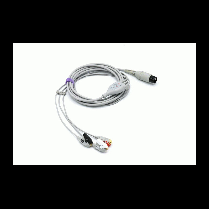 183376241973 Compatible ECG EKG Cable 6 Pin 3 Leads Grabber AHA Abbott, Invivo 183376241973 Compatible ECG EKG Cable 6 Pin 3 Leads Grabber AHA Abbott, Invivo