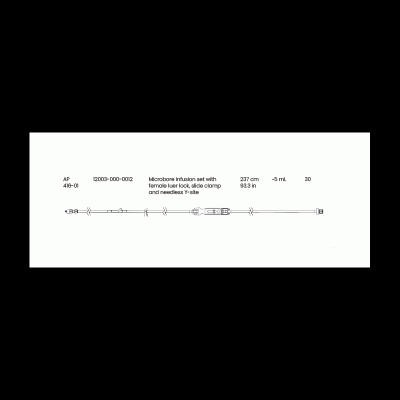 Eitan Medical Microbore infusion set with female luer lock, slide clamp