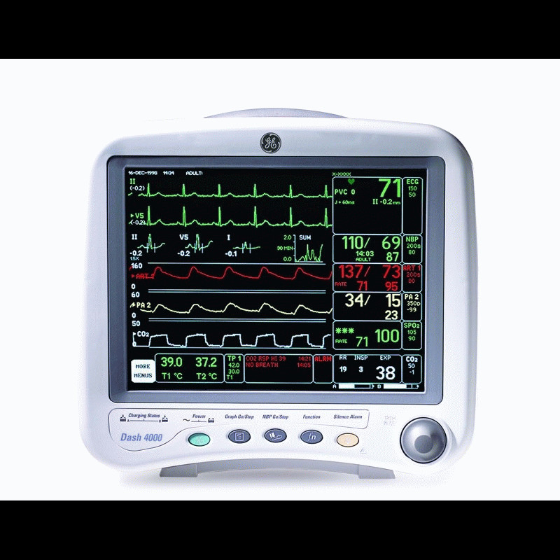  GE Dash 4000 3 Lead, SpO2, NIBP, and Printer 