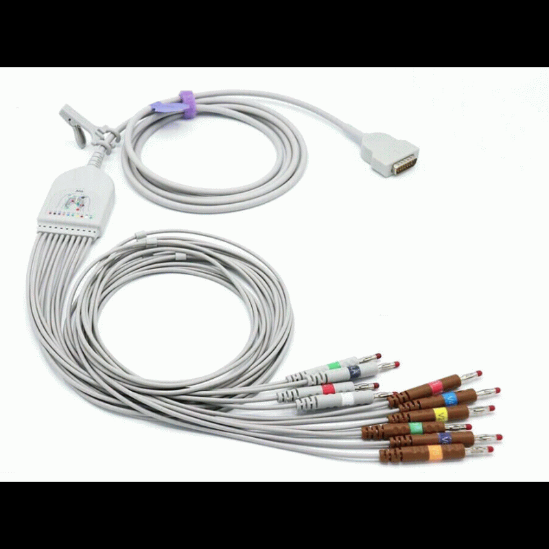  Hellige Compatible Microsmart 12 Lead AHA EKG Patient Cable  