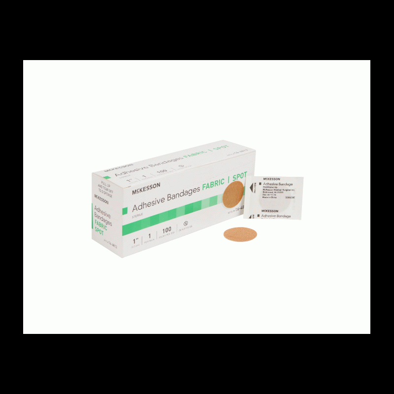 16-4812 McKesson Adhesive Spot Bandage Fabric Tan Sterile  