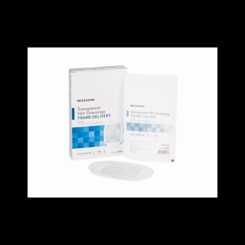 4986 McKesson Transparent Film Dressing Frame Style Delivery Octagon Sterile 