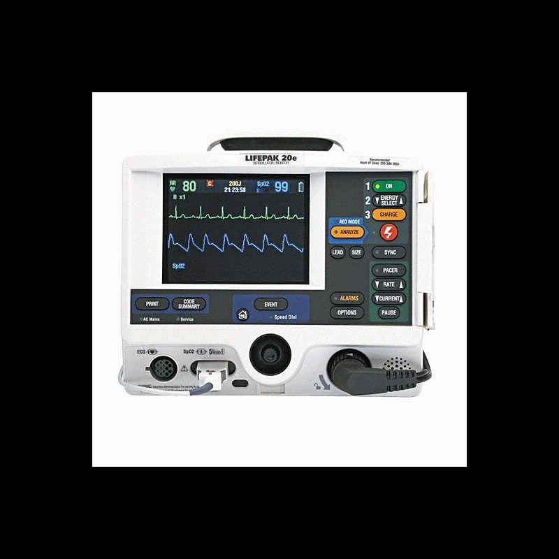70507-000061 Stryker Physio Control LIFEPAK 20e 3/5 Lead ECG, Pacing, and SpO2 